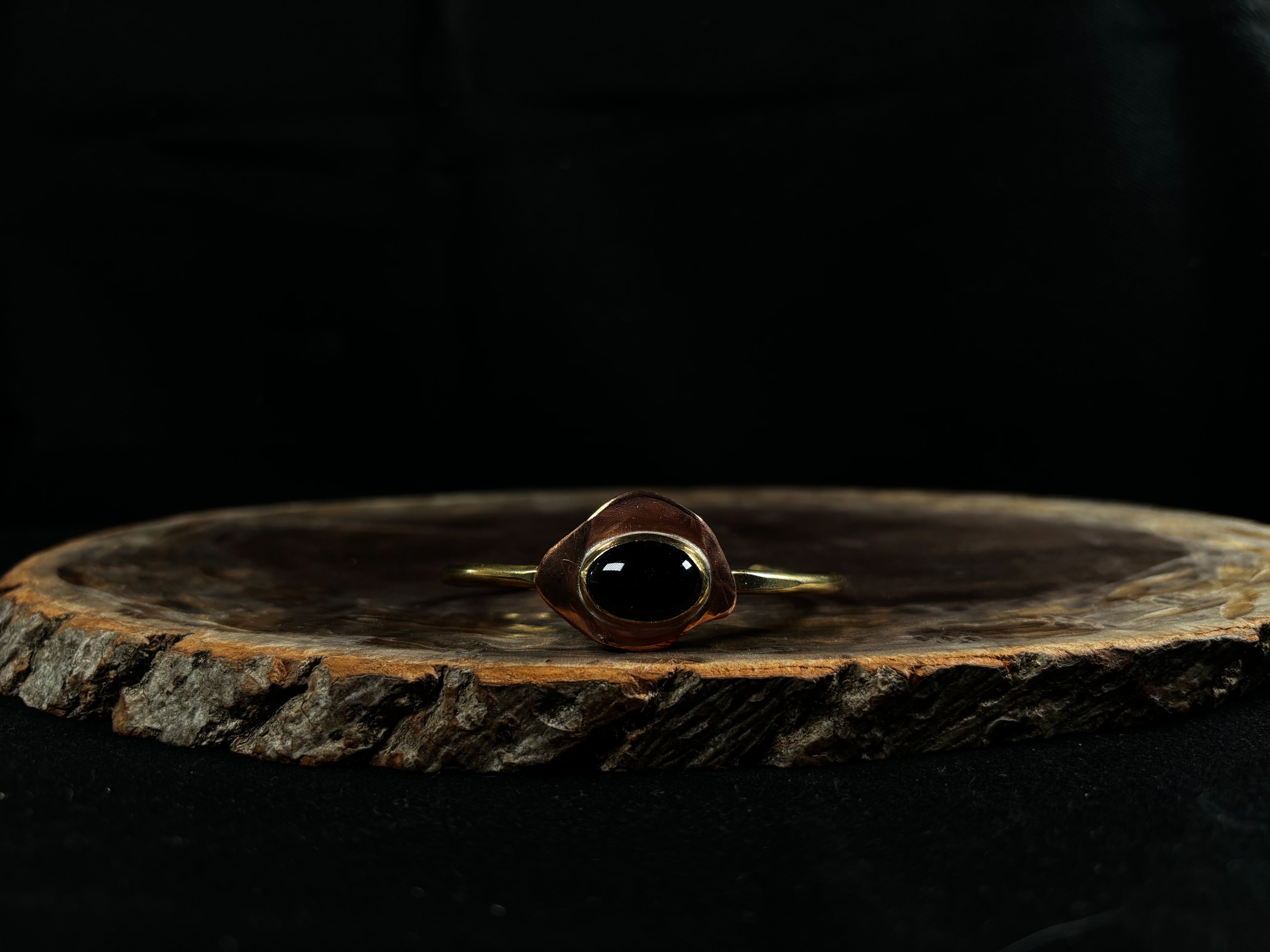 Pulsera Ajustable Brass, Cobre y Ónix