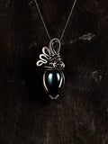 Collar Ajustable Cobre y Obsidiana Negra